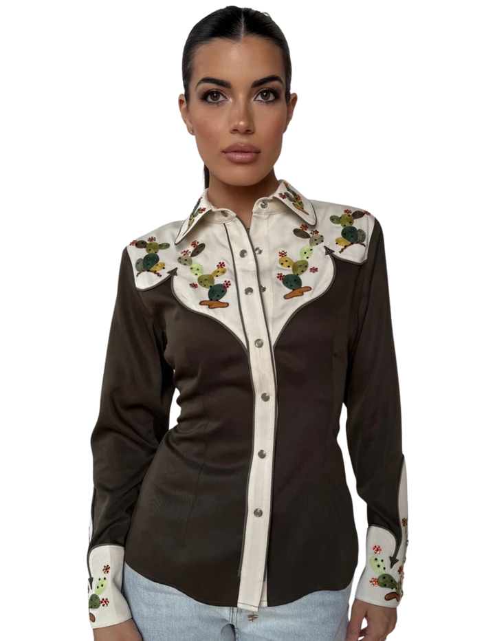 H Bar C Womens Green San Jose Long Sleeve Shirt