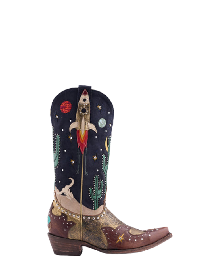 Old Gringo Womens Galactic Buckaroo Copper and Blue Boot