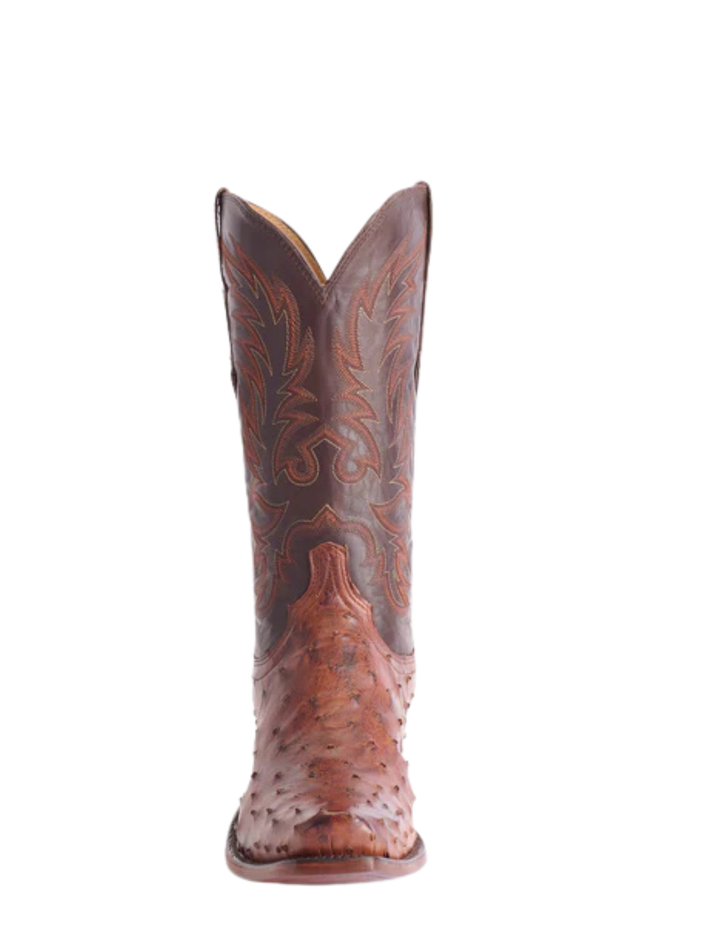 Lucchese Mens Elgin Chocolate Ostrich Boots