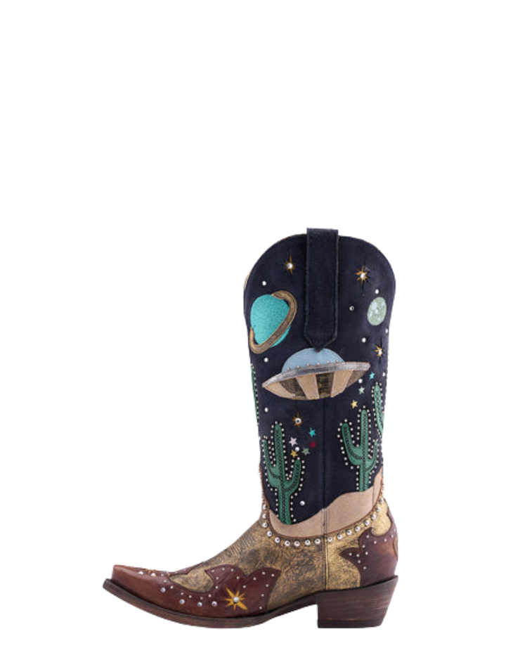 Old Gringo Womens Galactic Buckaroo Copper and Blue Boot