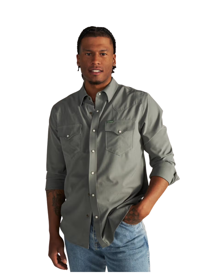 Tecovas Men's Cactus Performance Western Pearl Snap Shirt