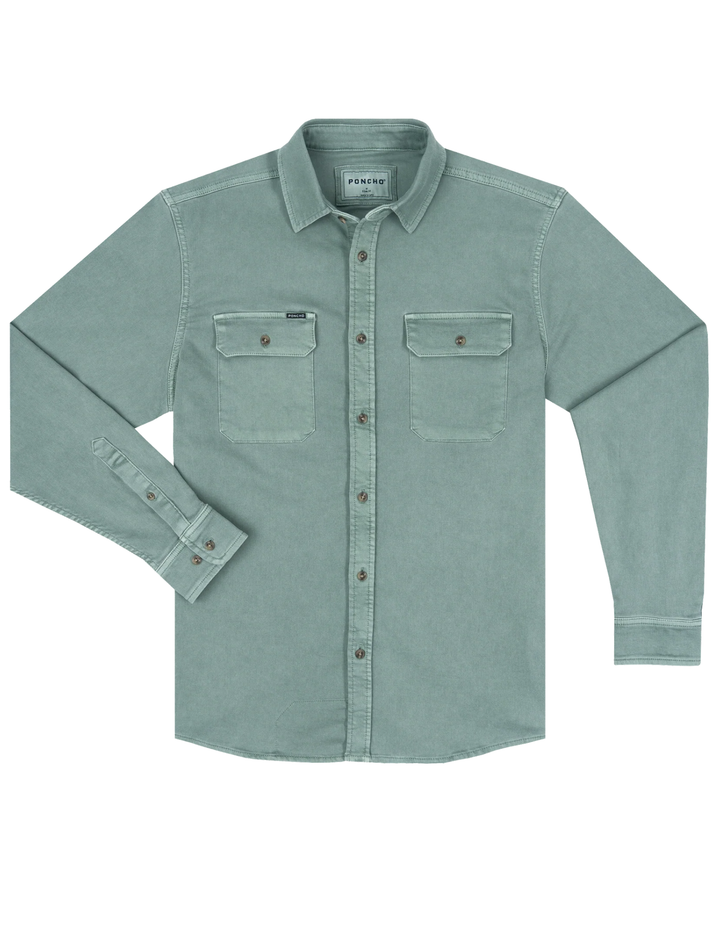 Poncho Mens The Mentone Long Sleeve Denim Shirt
