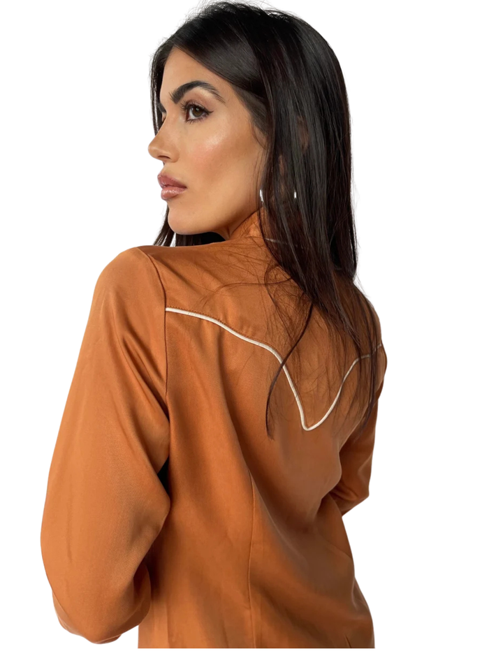 H Bar C Womens Burnt Orange San Fernando Long Sleeve Shirt