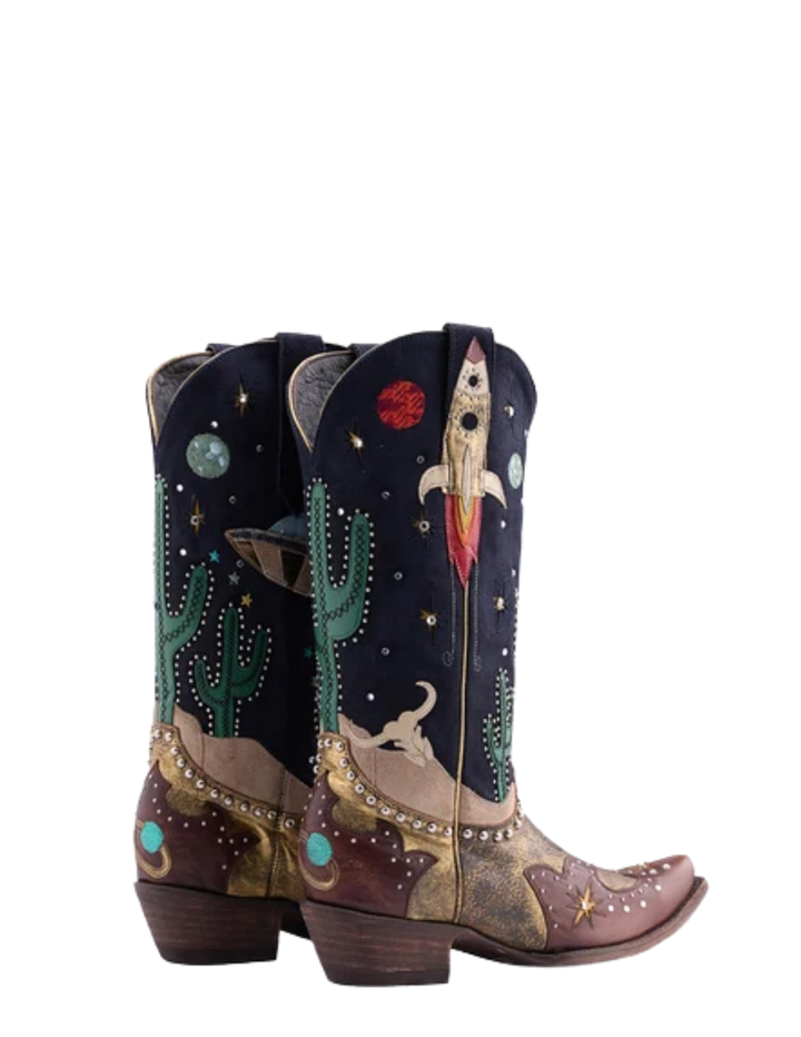 Old Gringo Womens Galactic Buckaroo Copper and Blue Boot
