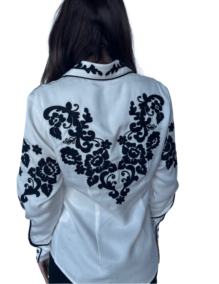 H Bar C Womens White Forth Worth Long Sleeve Shirt