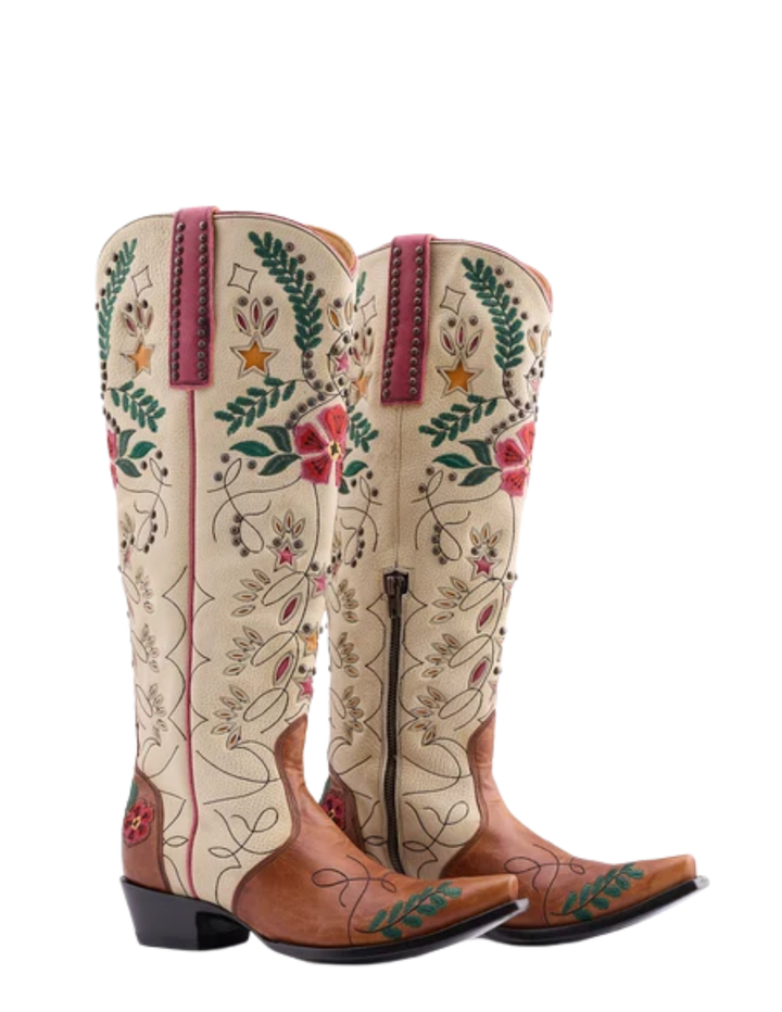 Old Gringo Womens Full Bloom Cream and Nut Boots
