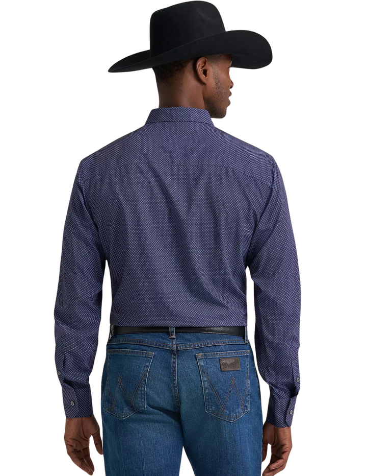 Wrangler Mens Navy Night Cody Johnson Performance Long Sleeve Shirt