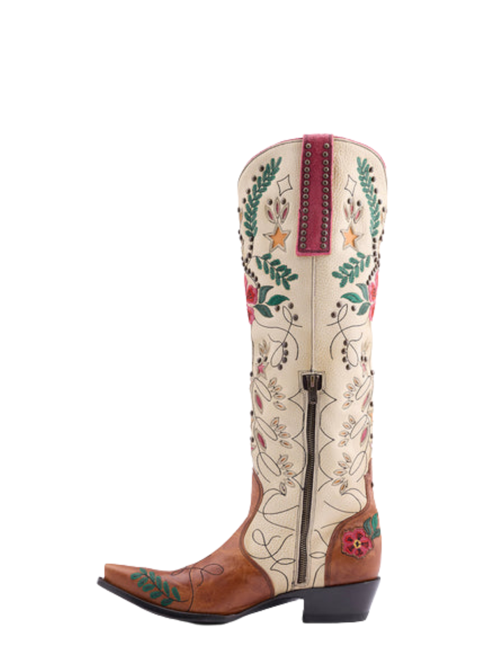 Old Gringo Womens Full Bloom Cream and Nut Boots