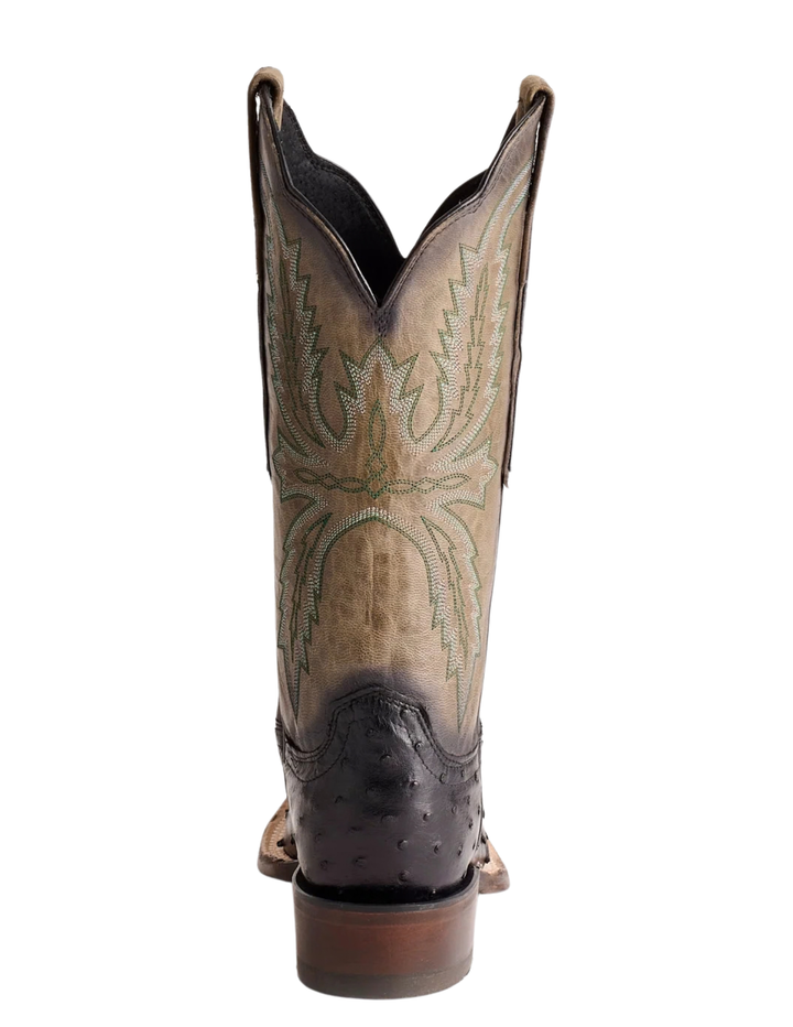 Lucchese Womens Josephine Antique Saddle Black Ostrich Boot
