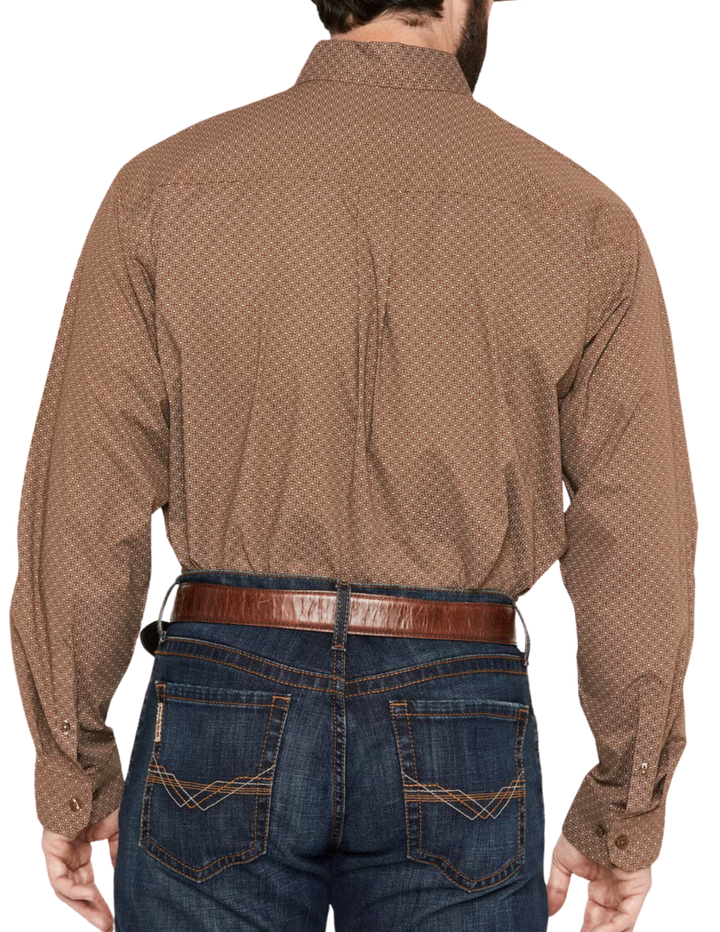 Cinch Mens Brown Print Long Sleeve Shirt
