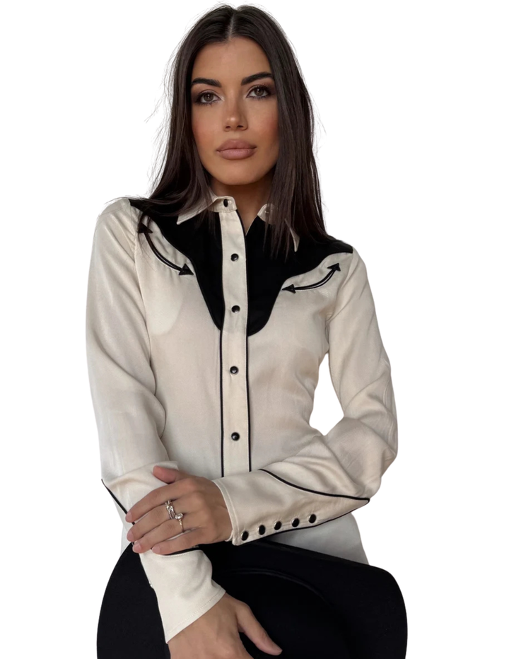 H Bar C Womens Off White San Juan Long Sleeve Shirt