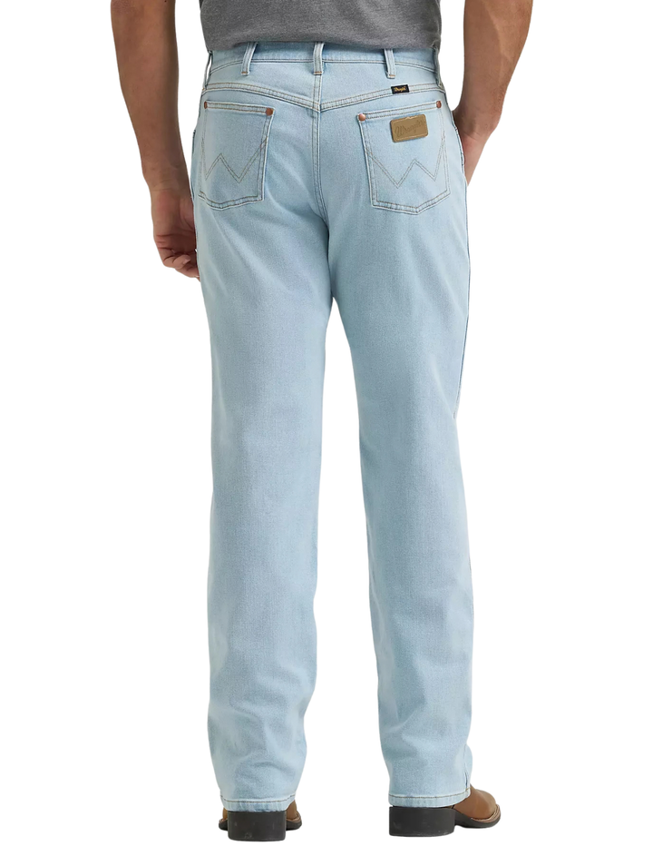 Wrangler Mens Light Wash Tough Lite Original Fit Jeans