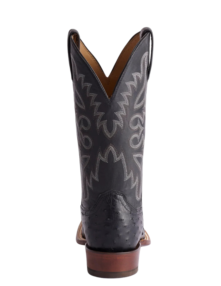 Lucchese Mens Harmon Black Ostrich Boots