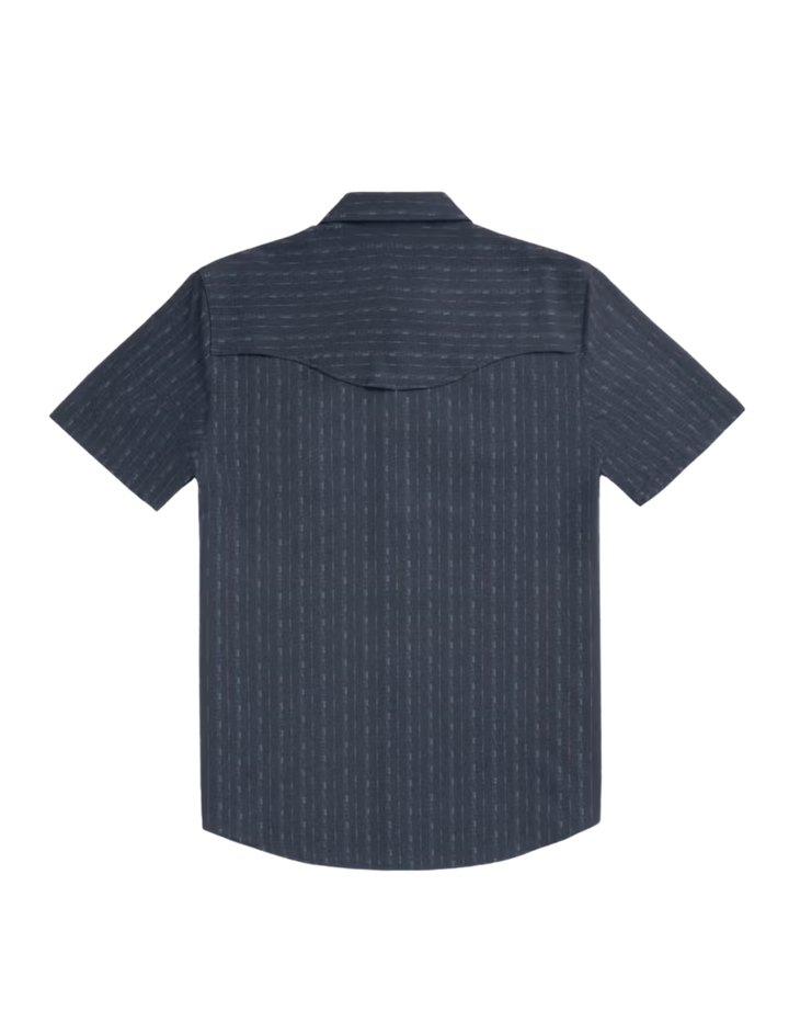Tecovas Mens Dark Navy Performance Western Short Sleeve Pearl Snap Shirt