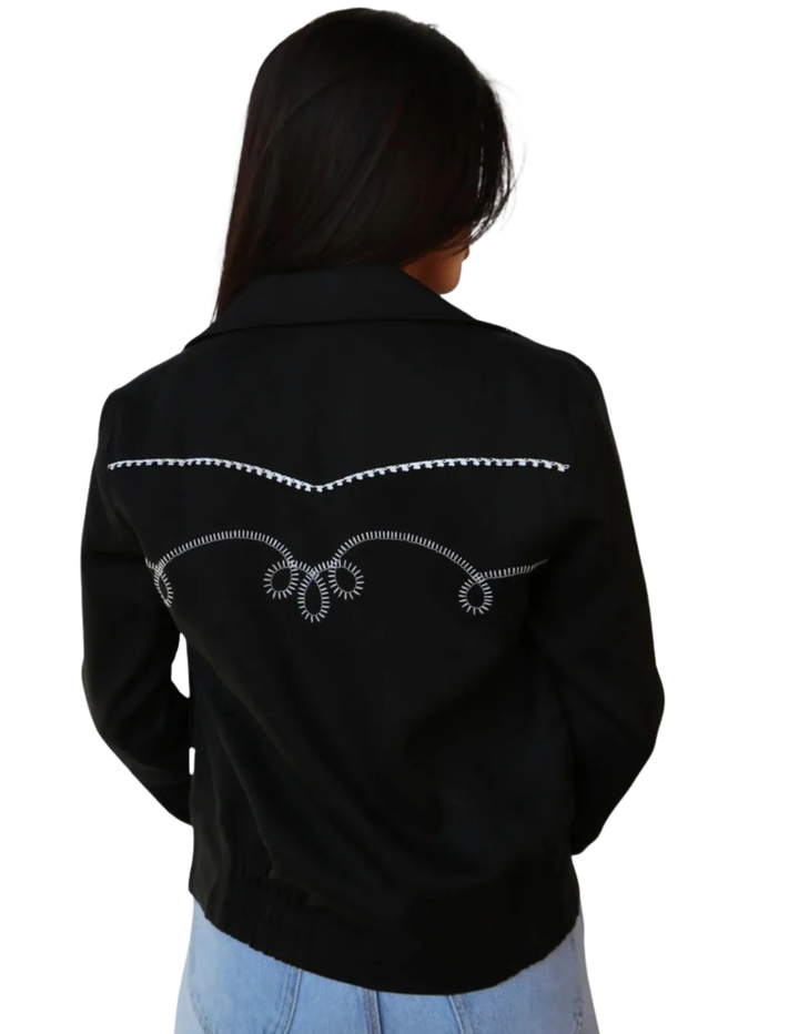 H Bar C Womens Black and White Bolero Jacket
