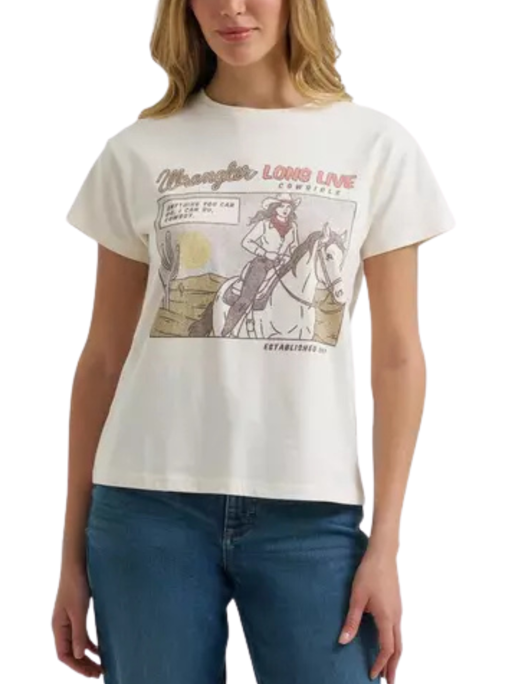 Wrangler Womens Long Live Cowboys T-Shirt