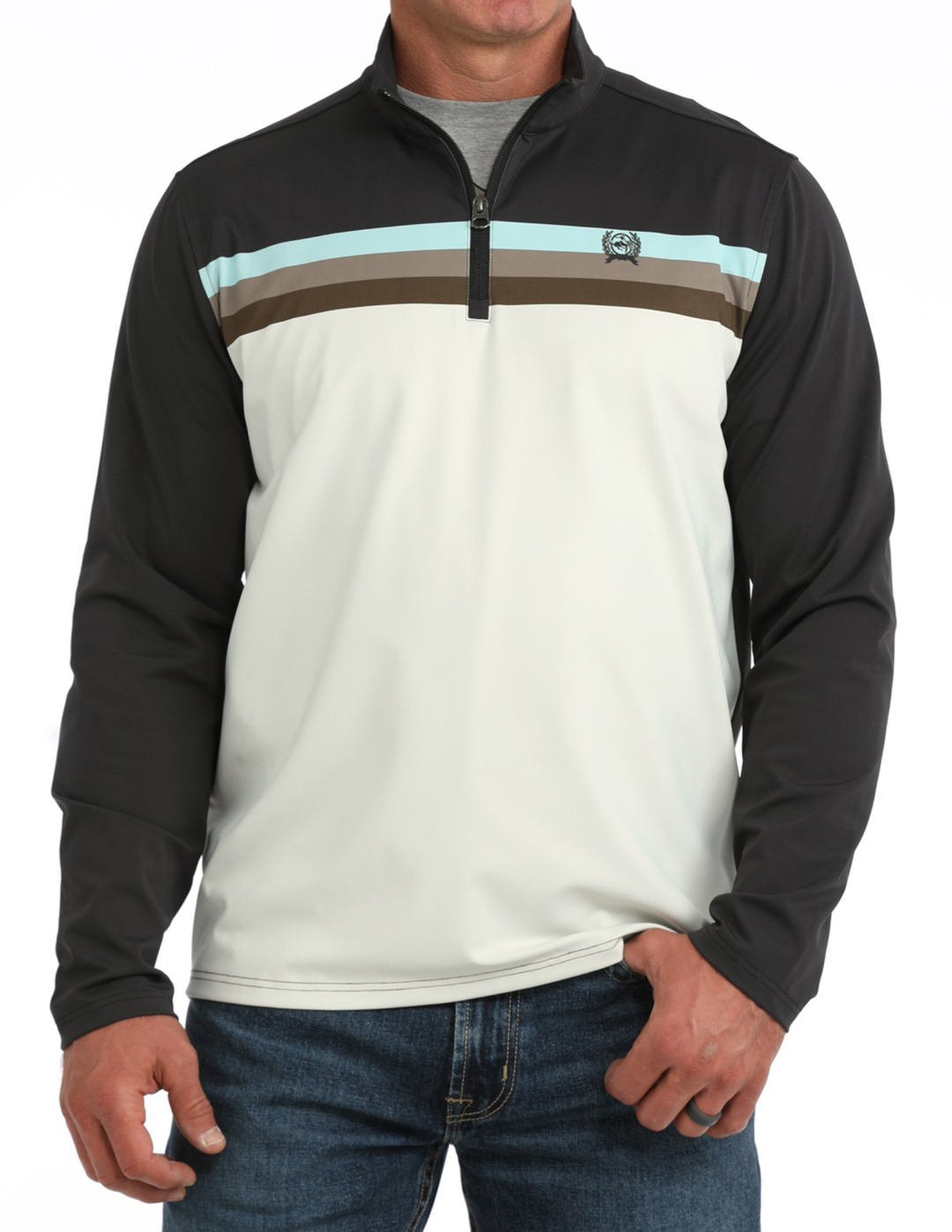 Cinch Mens Multicolor 1/4 Zip Long Sleeve Pullover