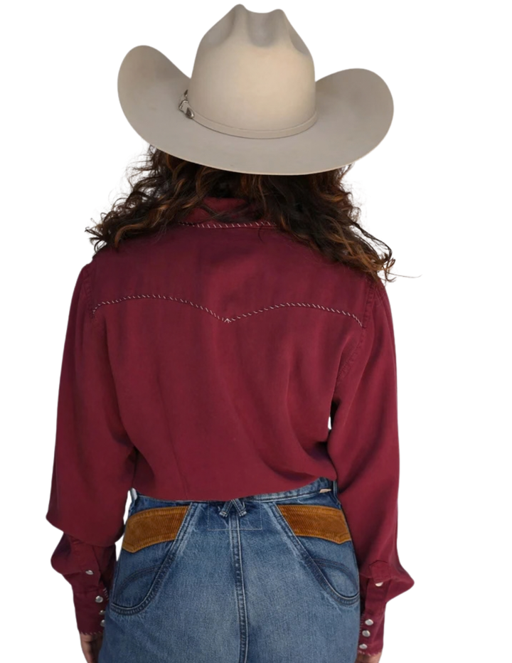 H Bar C Womens Wine Brooklyn Long Sleeve Shirt
