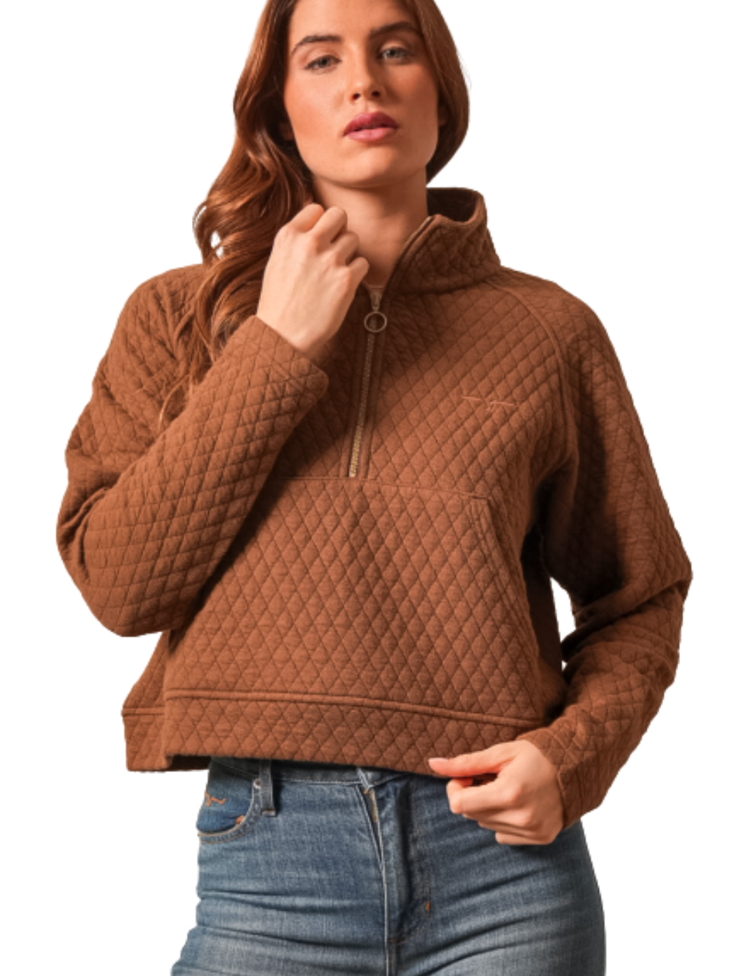 Kimes Ranch Womens Dark Brown 1/2 Zip Jacket
