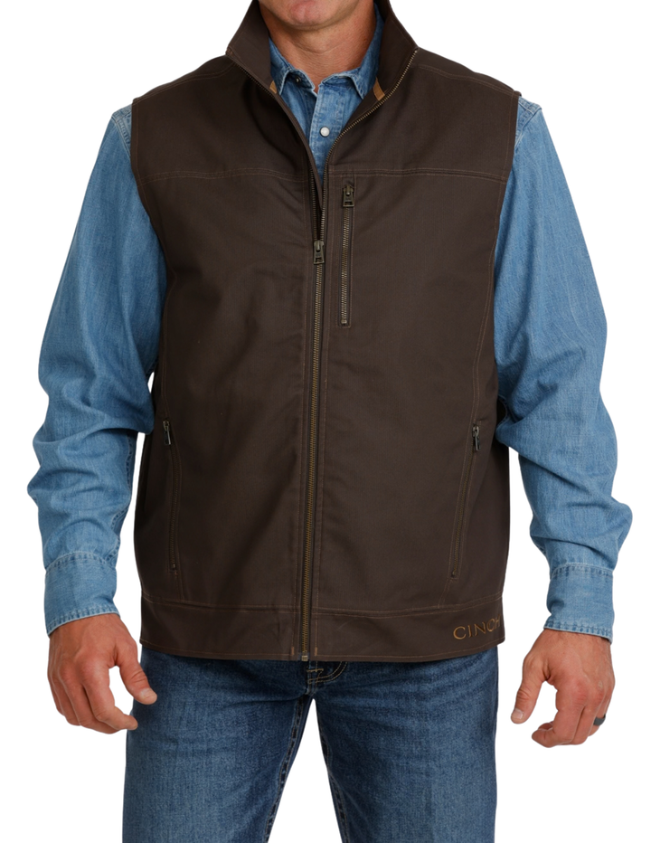 Cinch Mens Brown Canvas Vest