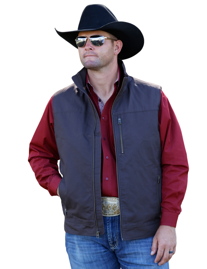 Cinch Mens Brown Canvas Vest