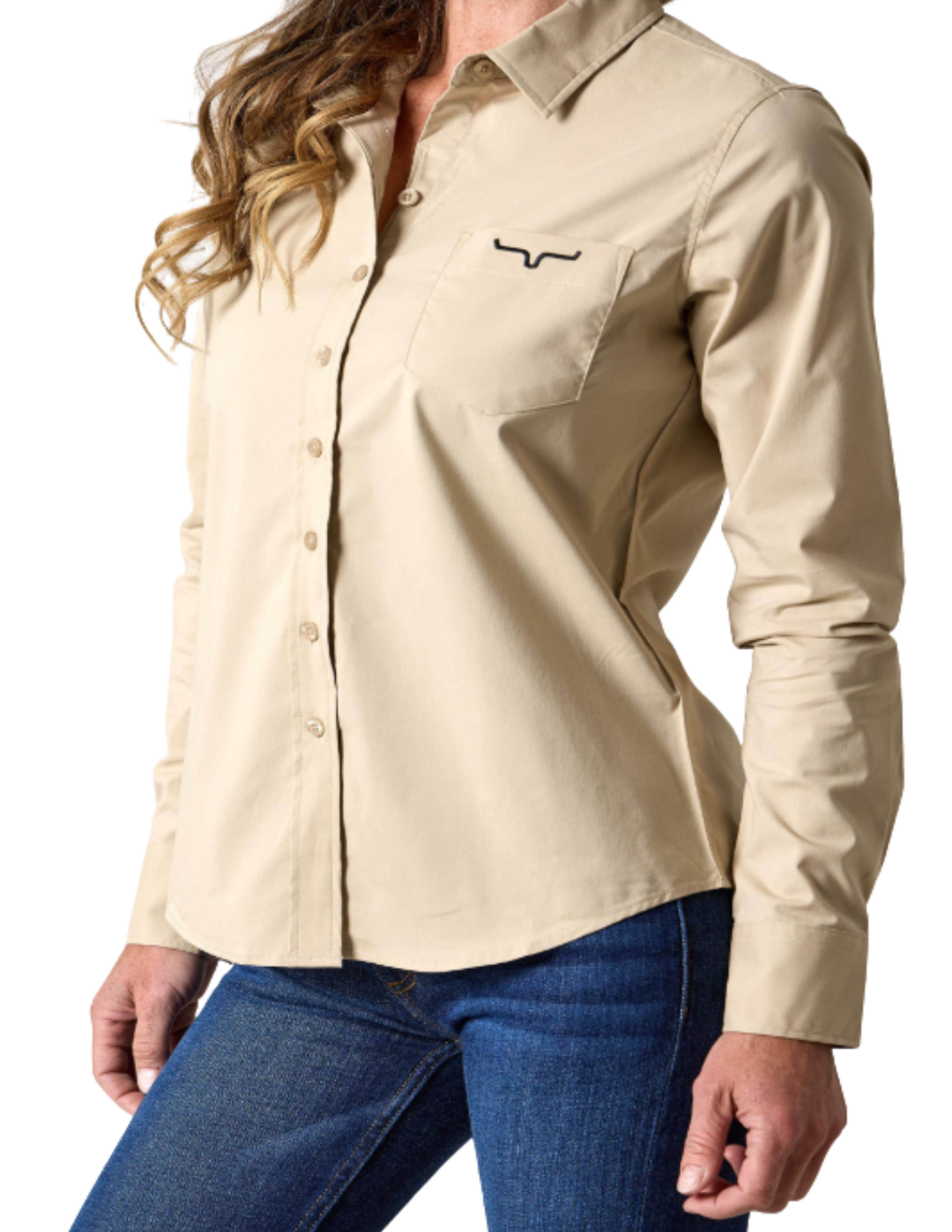 Kimes Ranch Womens Natural KR Team Long Sleeve Shirt