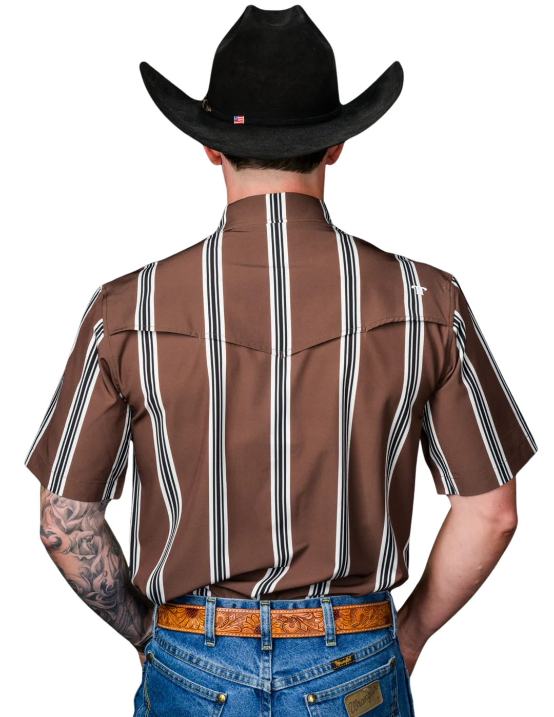 Ferrell Mens The Hatfield Brown Pearl Snap Short Sleeve Shirt