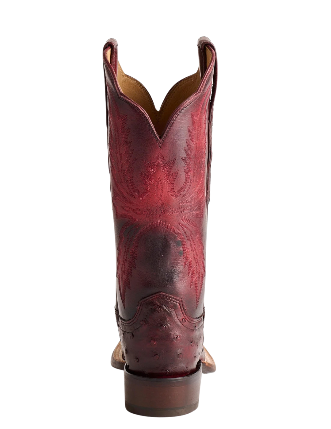 Lucchese Womens Josephine Antique Black Cherry Ostrich Boot