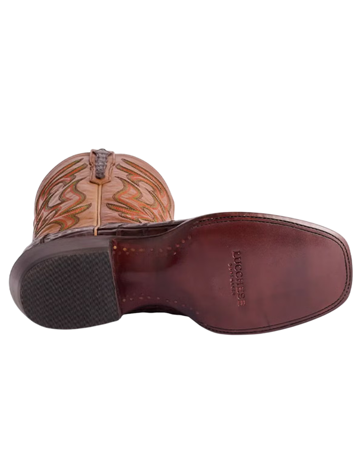 Lucchese Mens Chocolate Hendrik Exotic Caiman Boots