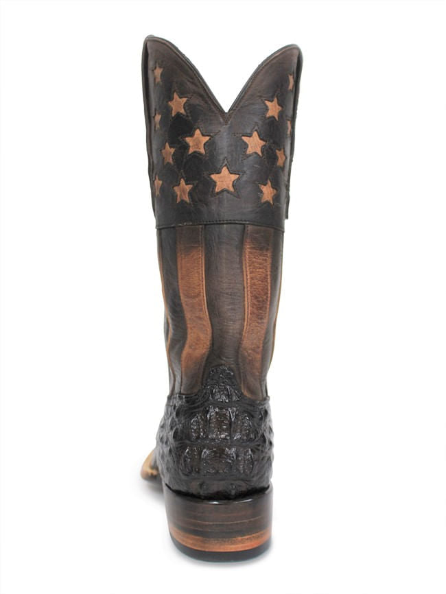 Black Jack All American Chocolate Hornback Caiman Boots