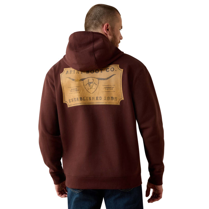 Ariat Mens Brown Shield Steerhead Hoodie