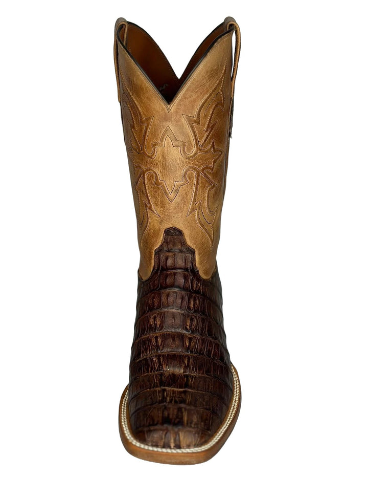 Black Jack Mens The Jack Burnished Brandy Caiman Tail Boots