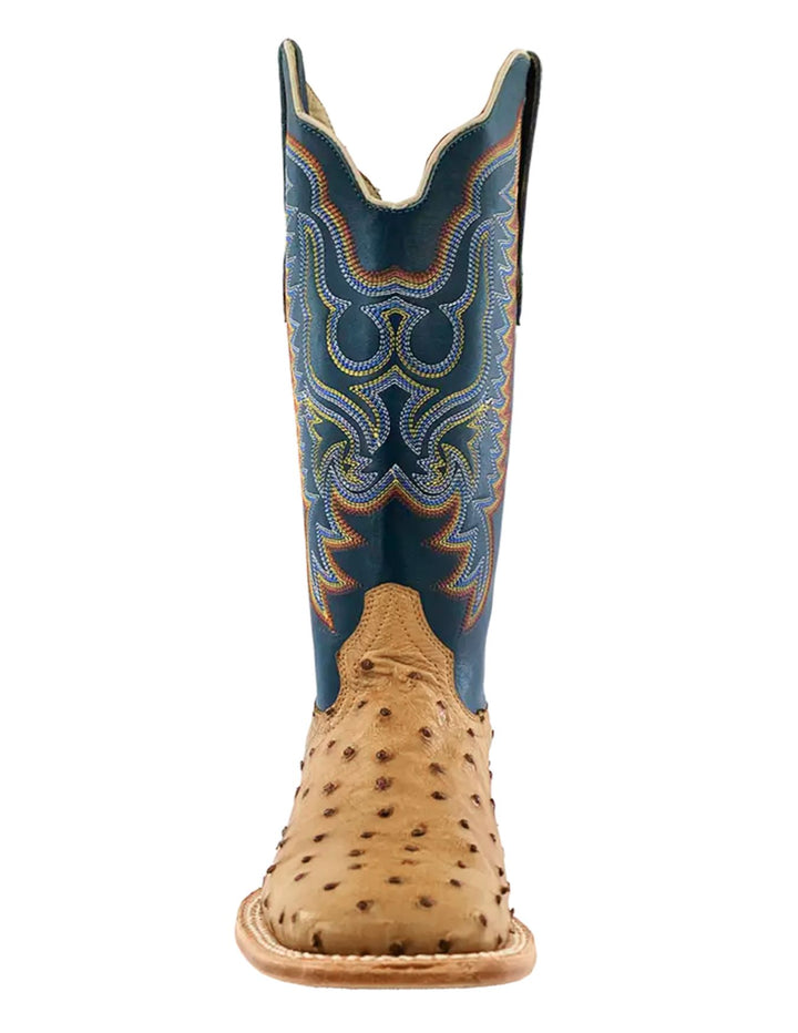 R. Watson Mens Full Quill Ostrich Wide Square Toe Boots