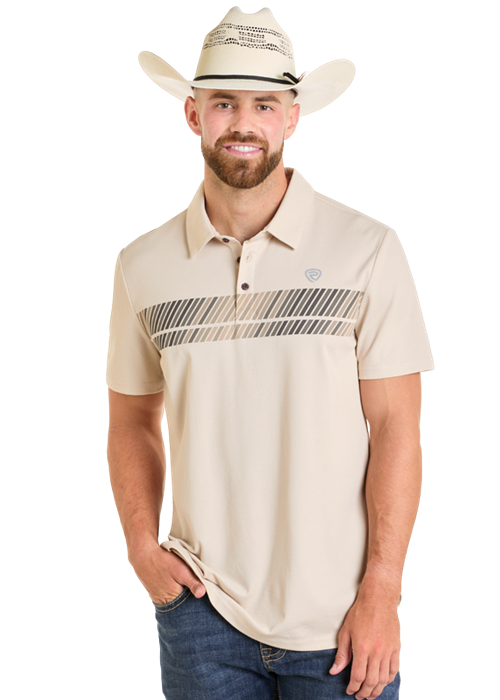 Panhandle Mens Natural Border Polo