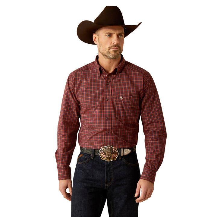 Ariat Mens Burgundy Pro Pavel Classic Fit Shirt