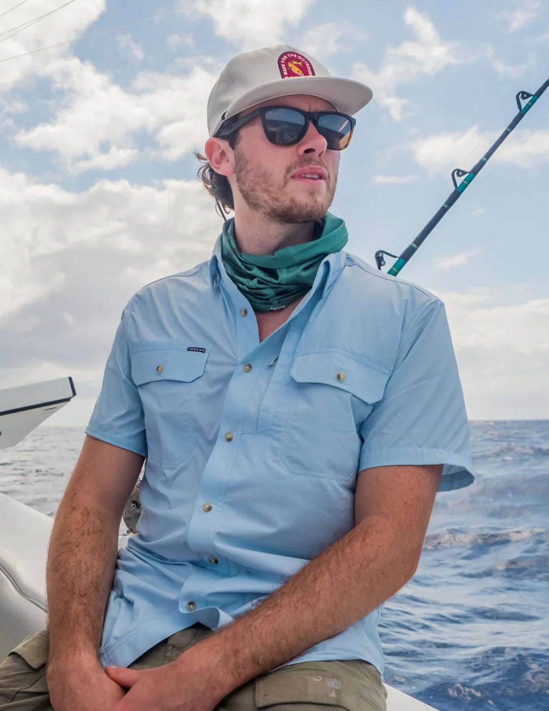 Poncho Mens Blue Steel Short Sleeve Shirt