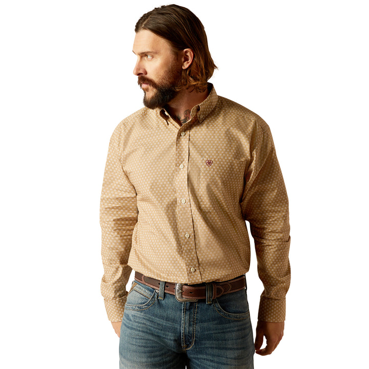 Ariat Mens Khaki Schaffer Classic Fit Shirt