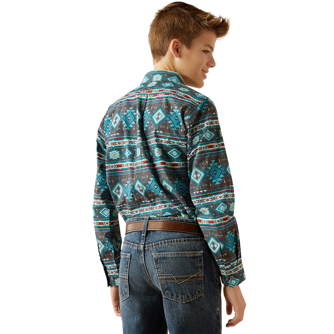 Ariat Boys Teal Prestcot Classic Fit Shirt