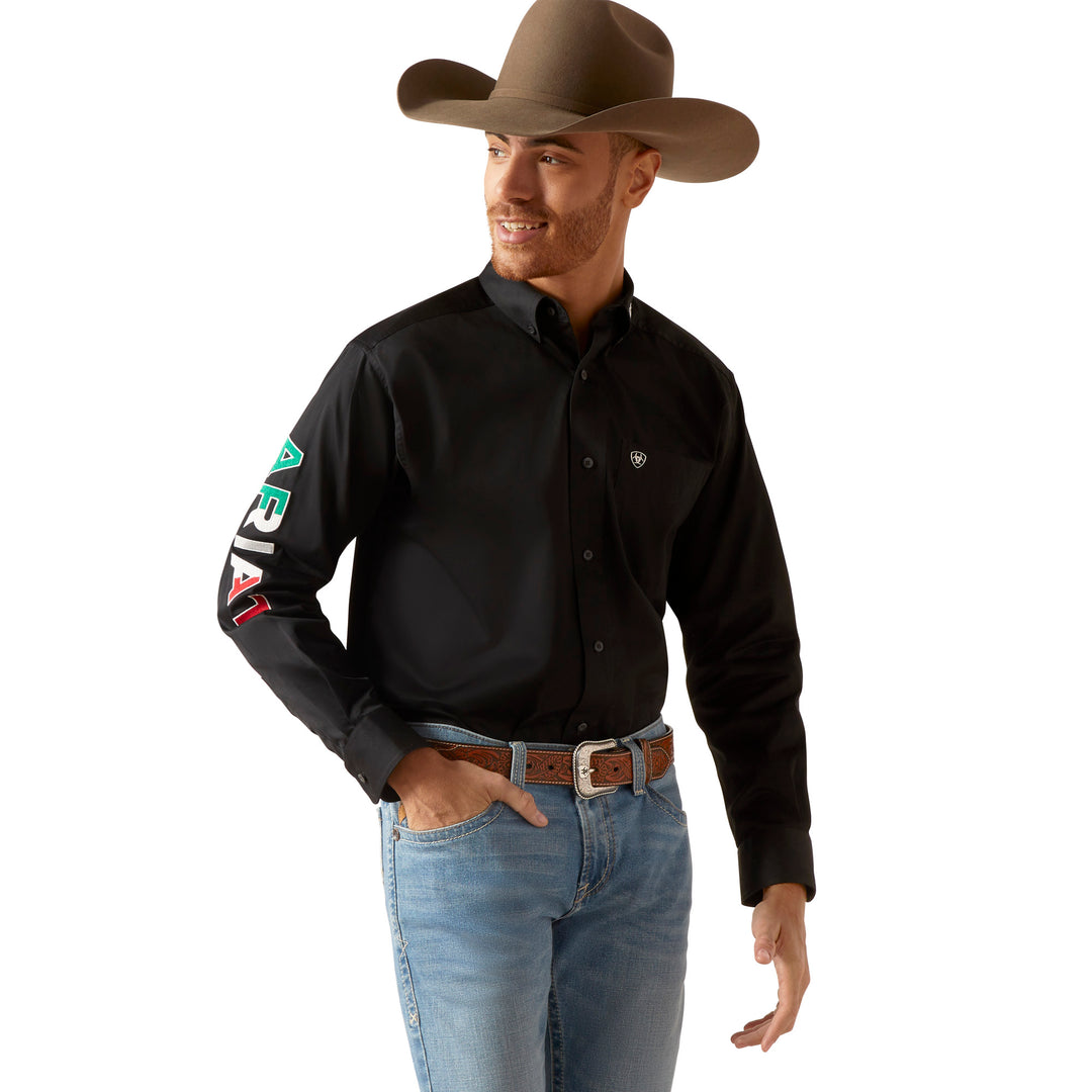 Ariat Mens Mexico Team Logo Long Sleeve Shirt