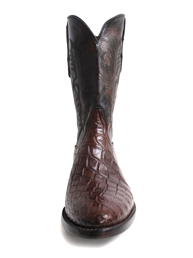 Black Jack Mens Chocolate Alligator Belly Boots