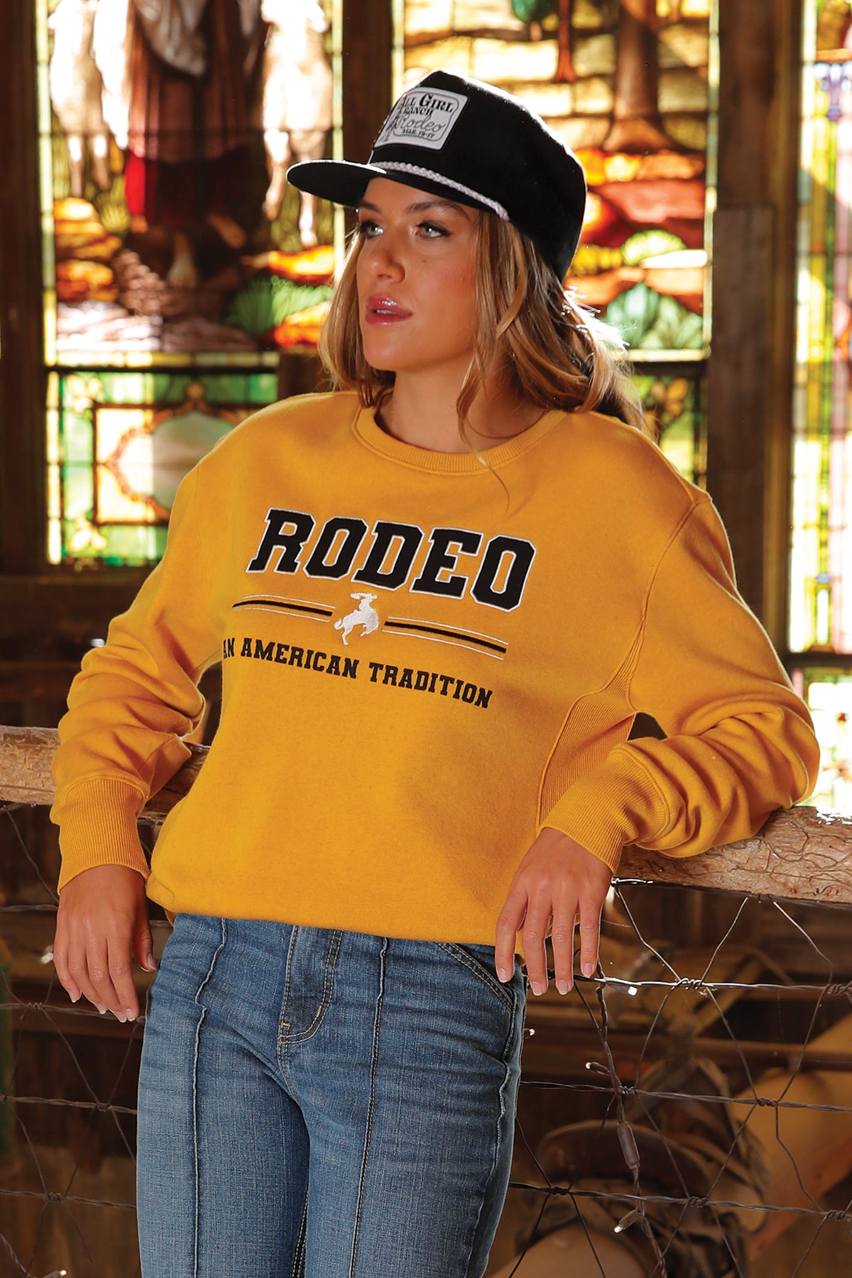 Cinch Womens Yellow Graphic Sweatshirt – Texas Boot Company