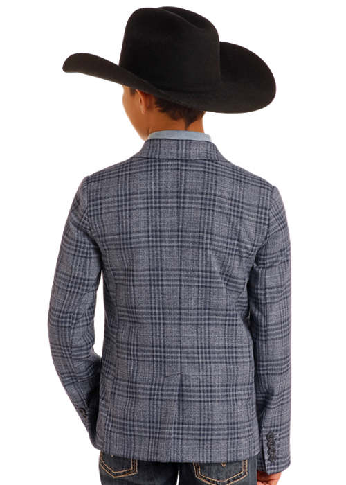 Panhandle Boys Blue Plaid Sports Coat