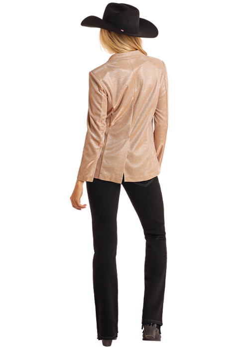 Panhandle Womens Champagne Iridescent Blazer