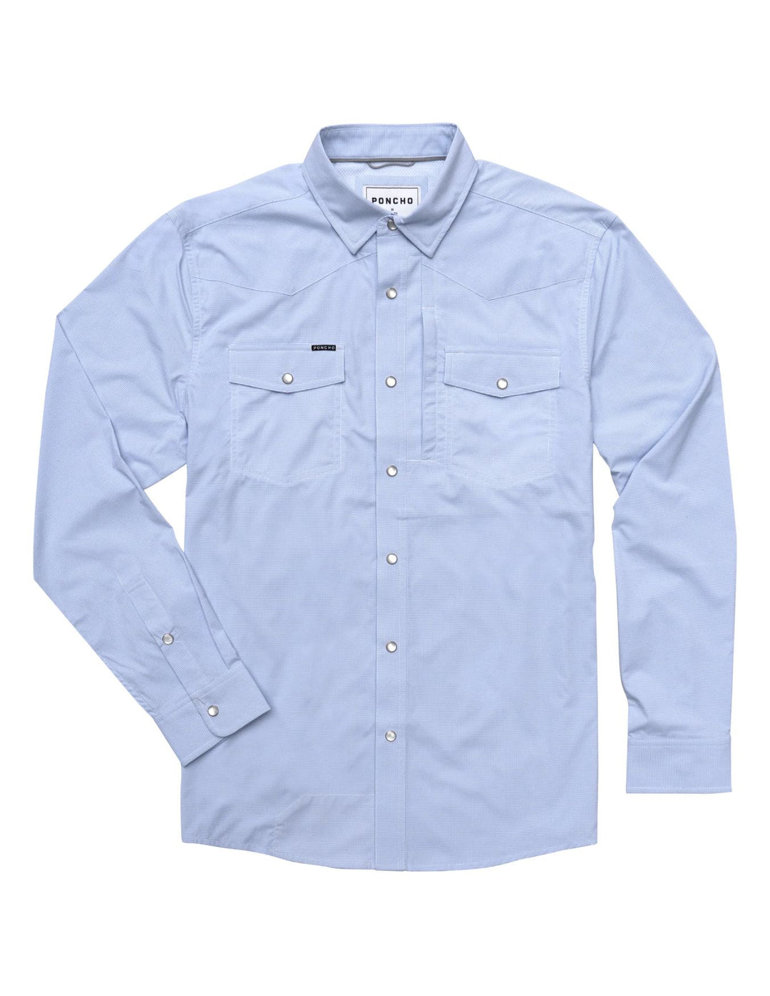 poncho dress shirts Poncho Men's The Ono Blue and White Plaid / XL / Slim