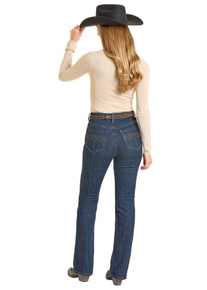 Panhandle Womens Boot Stitch Pocket Bootcut Jeans