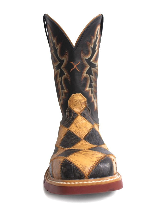 Twisted X Mens Ostrich and Black Cross Stitch Composite Toe Work Boots