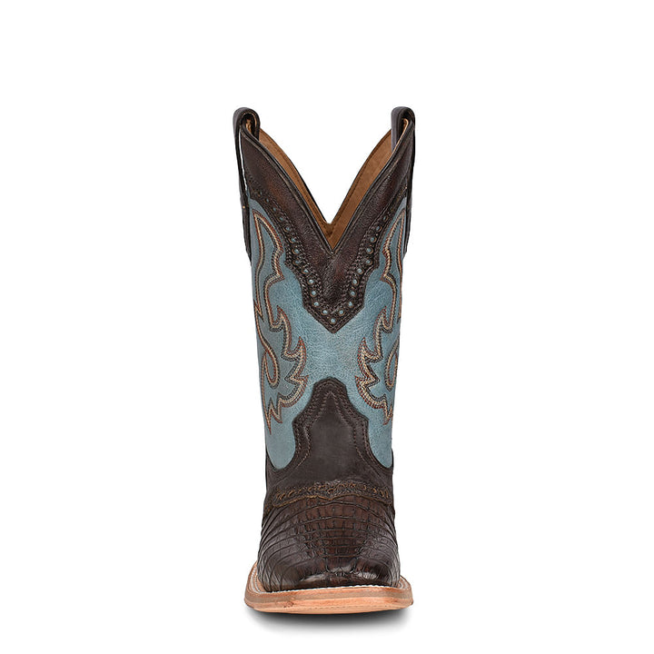 Corral Mens Brown and Blue Caiman Boots