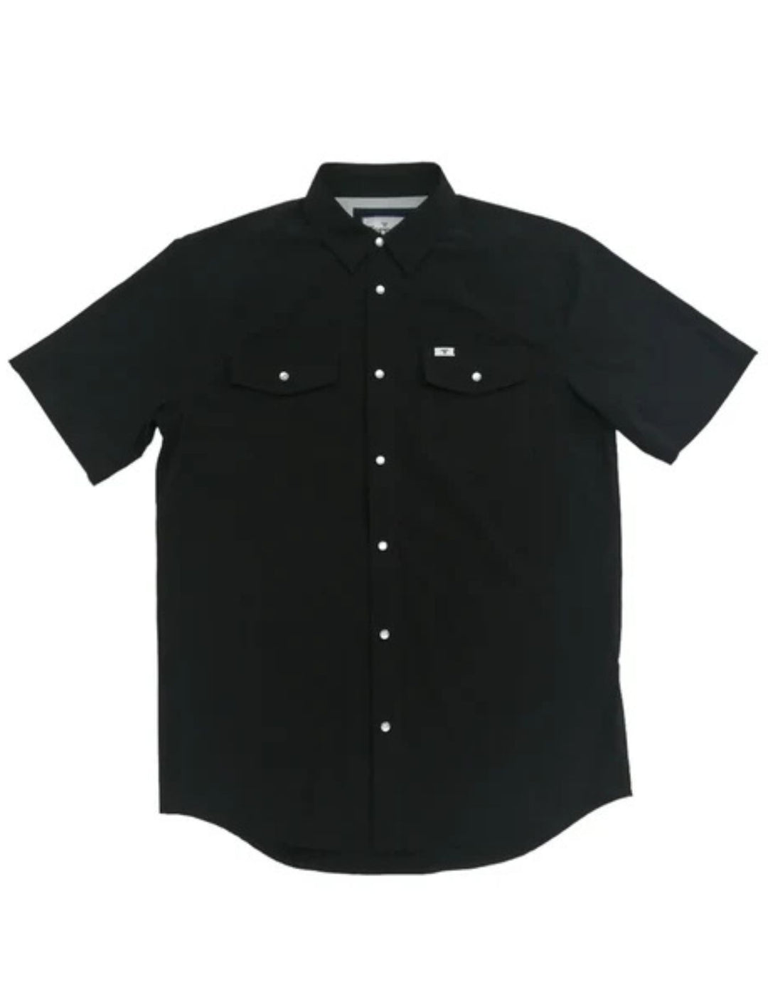 Ferrell Mens Core Black Short Sleeve Snap Shirt