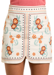 Panhandle Womens Floral Studded Skirt