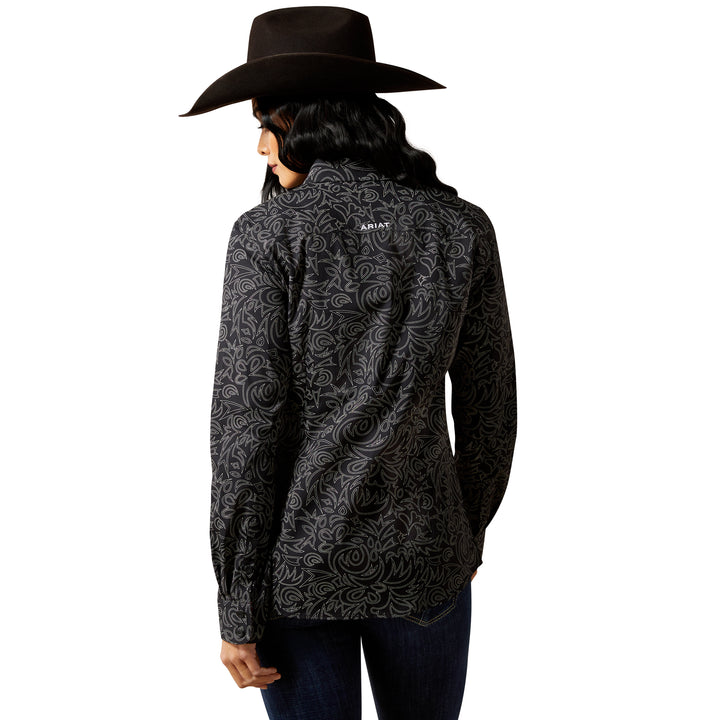 Ariat Womens Black Boot Stitch Kirby Stretch Shirt